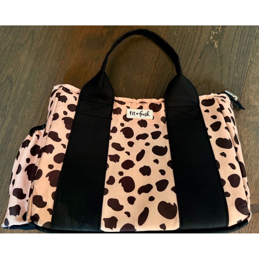 Fit + Fresh Insulated Lunch Bag Pink Animal Print
